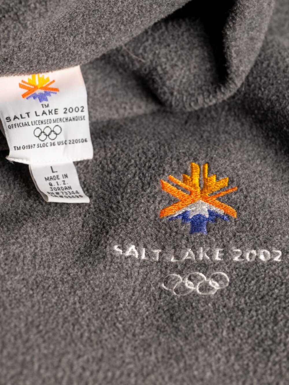 Vintage Salt Lake 2002 Winter Olympics Fleece Vest Gray Official Licensed Size L